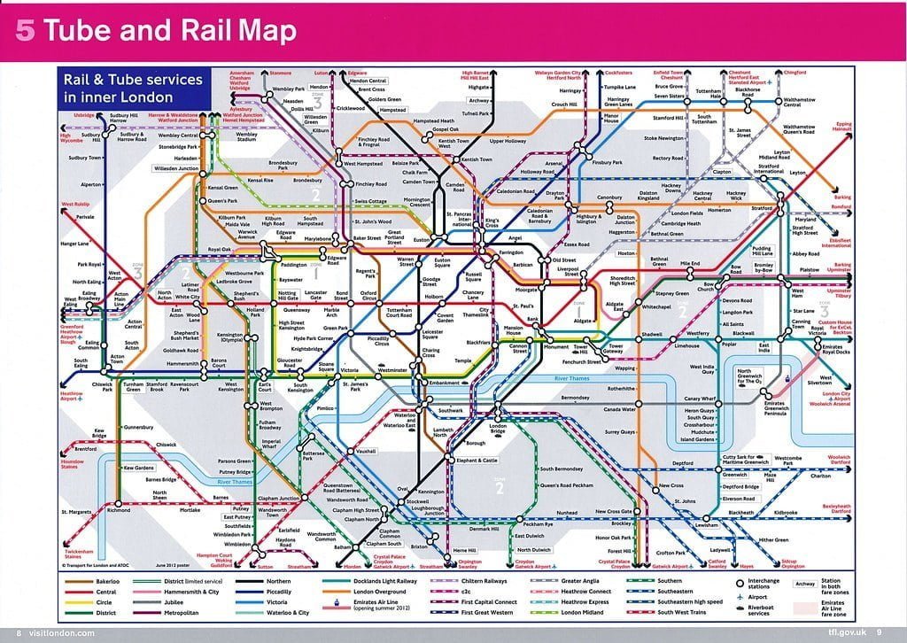 tube and rail map