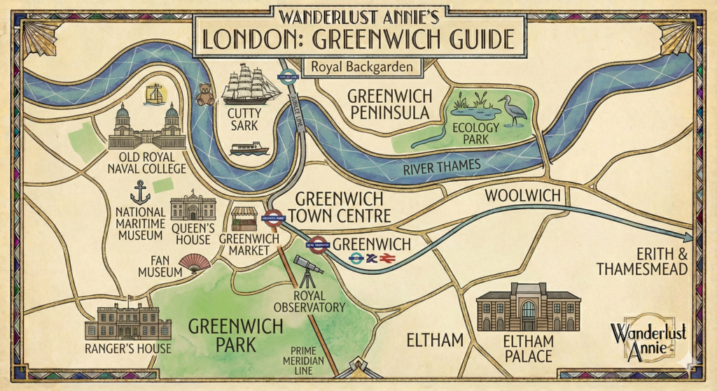 格林威治 Greenwich：皇家後花園地圖